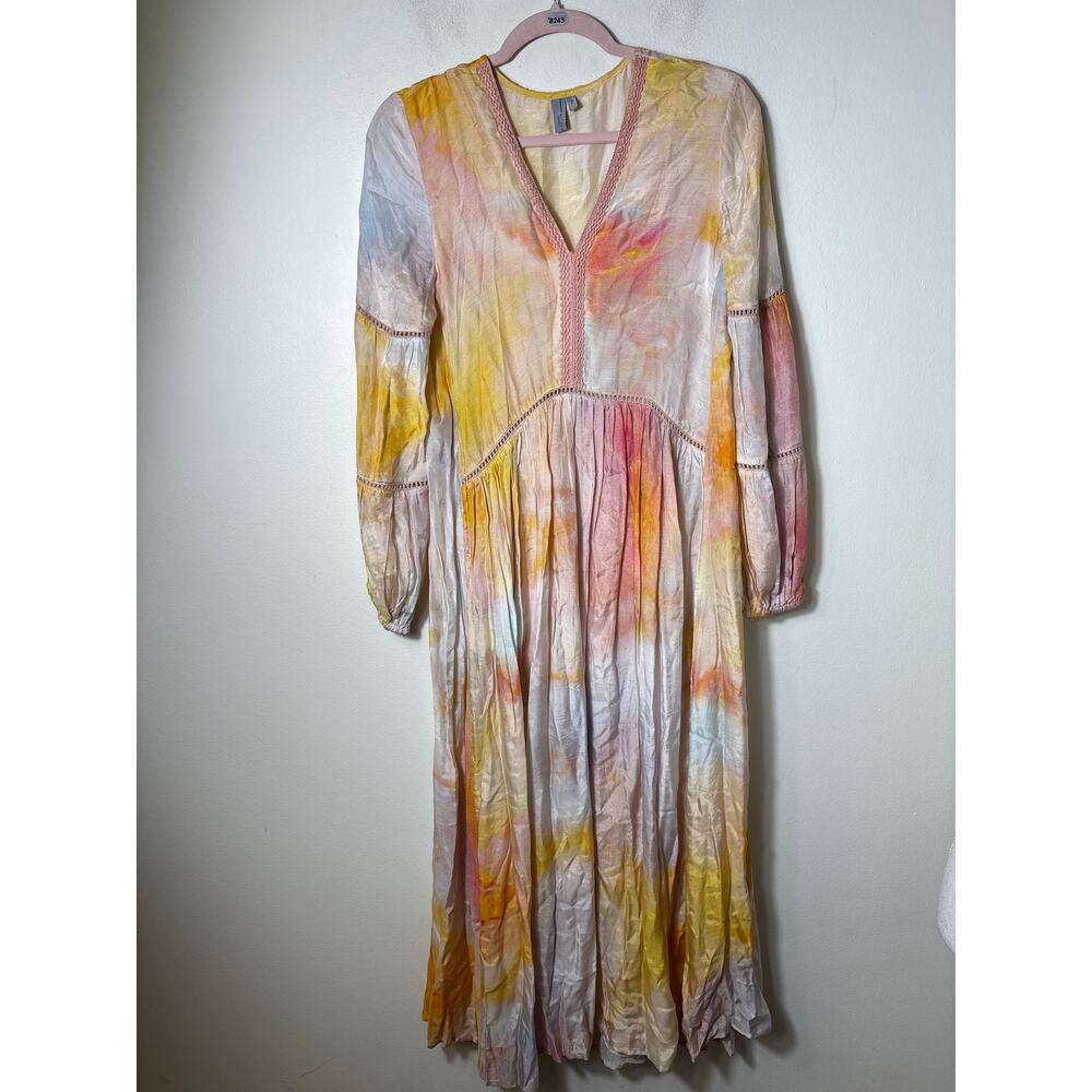 Blank London Tie Dye Long Sleeve Boho Maxi Dress Sz S